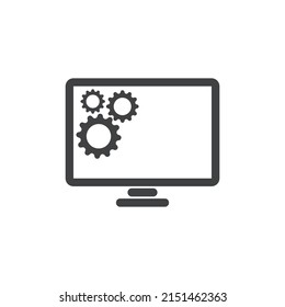 Computer Monitor Logo Vector Illustration Icon Design