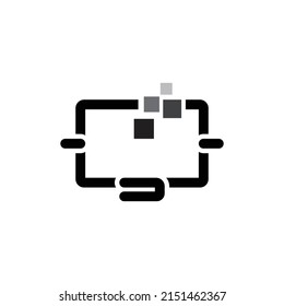 Computer Monitor Logo Vector Illustration Icon Design