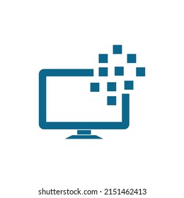 Computer Monitor Logo Vector Illustration Icon Design