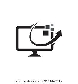 Computer Monitor Logo Vector Illustration Icon Design