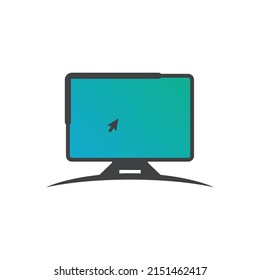 Computer Monitor Logo Vector Illustration Icon Design