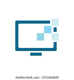 Computer Monitor Logo Vector Illustration Icon Design