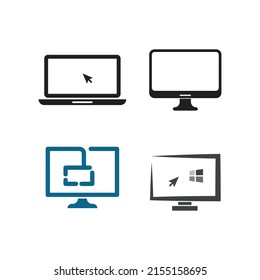 Computer Monitor Logo Vector Illustration Icon Design