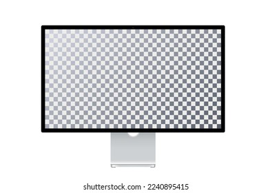 Computer monitor mockup isolated on white background front view.