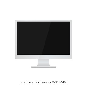 computer monitor mockup isolated on white