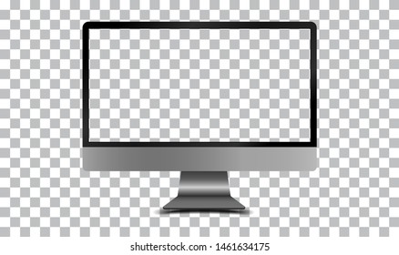 Computer monitor modern mockups with blank frameless screens vector design.
