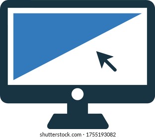Computer monitor or mouse click icon