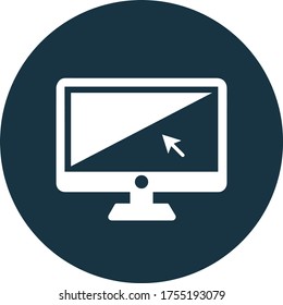 Computer monitor or mouse click vector icon