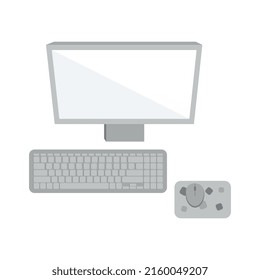 Computer monitor with mouse and keyboard