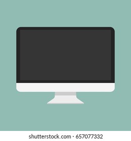 The Computer Monitor On The Empty Background Vector Flat Illustration, Design, Screen