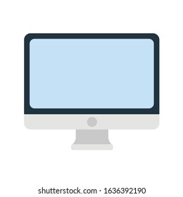 Computer monitor on white background. Vector illustration in trendy flat style. EPS 10.