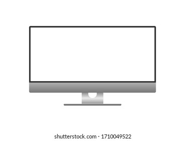 Computer monitor on white background. Vector