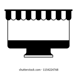 computer monitor with parasol isolated icon