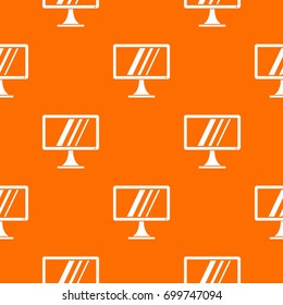 Computer monitor pattern repeat seamless in orange color for any design. Vector geometric illustration