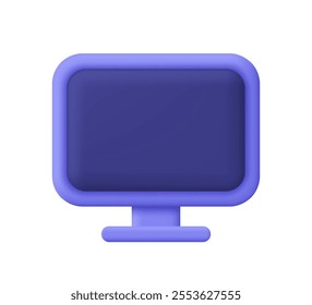 Computer monitor. PC desktop display. 3d vector icon. Cartoon minimal style.