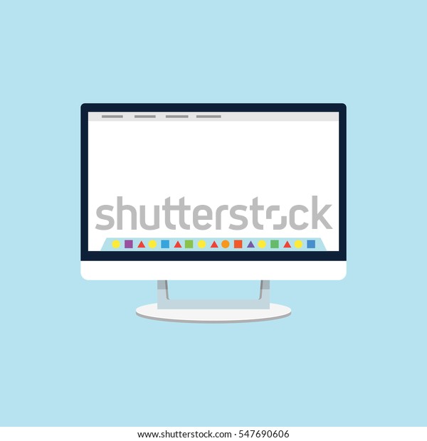 Computer monitor,\
pc display vector\
illustration