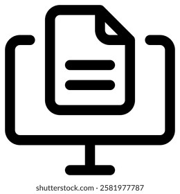 Computer Monitor PC Icon for Documentation File  Data