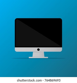 Computer Monitor PC monitor icon flat style vector illustration