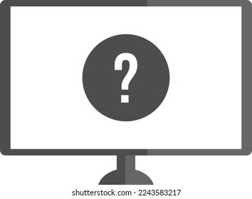 Computer monitor with question mark in the screen. Question mark in the screen. Monitor with interrogation sign.