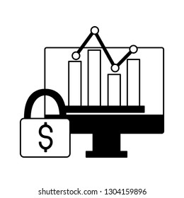computer monitor report chart money security