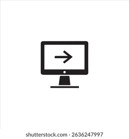 monitor de computador com ícone de vetor de seta para a direita