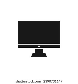 Computer monitor screen flat design vector icon silhouette