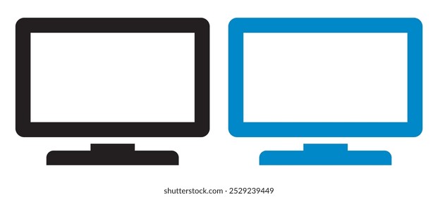 Ícone plano da tela do monitor do computador para aplicativos e sites Símbolo do PC plano. Ilustração vetorial,