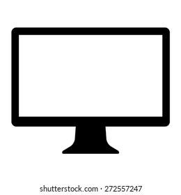 Computer monitor screen flat vector icon for apps and websites