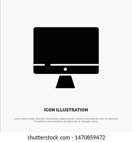 Computer, Monitor, Screen, Hardware solid Glyph Icon vector. Vector Icon Template background