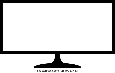 Computer Monitor Screen Icon Vector Silhouette