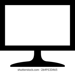 Computer Monitor Screen Icon Vector Silhouette