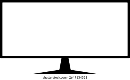 Computer Monitor Screen Icon Vector Silhouette