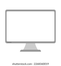 Computer monitor, screen isolated on white background. Vector illustration