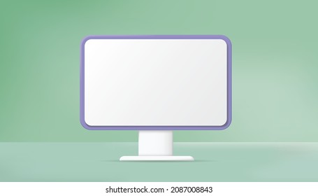 computer monitor screen template screen with modern 3d render style