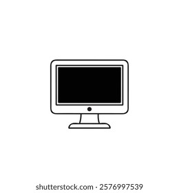 Computer monitor silhouette vector image