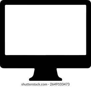 Computer Monitor Silhouette Vector Office Technology Icon