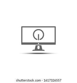 Computer monitor solid icon, 64x64 pixel perfect icon, small shadow on white background