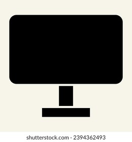 Computer monitor solid icon. Pc screen vector illustration isolated on white. Display glyph style design, designed for web and app. Eps 10