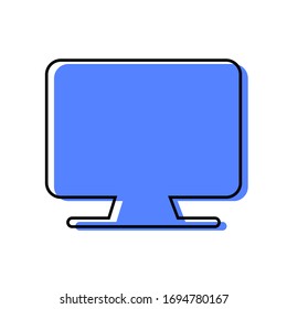 Computer monitor solid and line icons. Stroke vector elements for trendy and modern design. Vector line icons isolated on a white background. Vector illustration