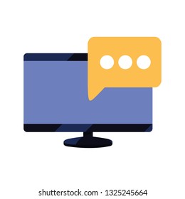 computer monitor speech bubble