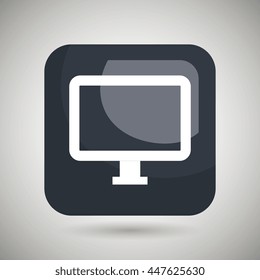 computer monitor square button  isolated icon design, vector illustration  graphic 