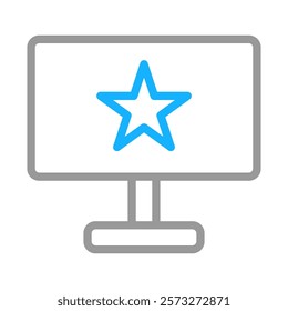 Computer monitor with star icon. Concept of favorite, bookmark, and rating.