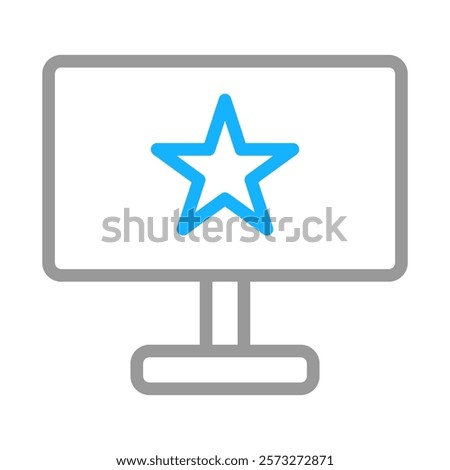 Computer monitor with star icon. Concept of favorite, bookmark, and rating.