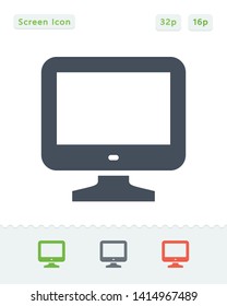 Computer Monitor - Sticker Icons. A professional, pixel aligned icon.