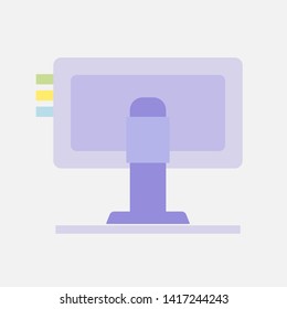 Computer Monitor, Television Backside. Icon Vector Illustration. isolated