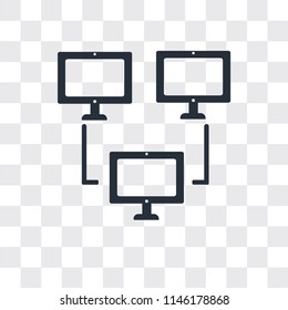 Computer and monitor tools vector icon isolated on transparent background, Computer and monitor tools logo concept