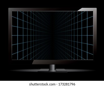 Computer monitor vector background.