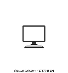 Computer monitor vector. Desktop computer, monitor icon, outline vector sign, linear style pictogram isolated on white. Symbol, logo illustration. 