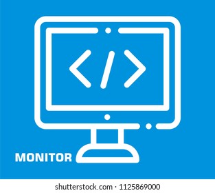 COMPUTER MONITOR VECTOR ICON 