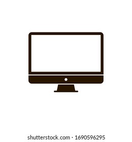 Computer monitor vector icon in flat style isolated on white background. Vector EPS 10